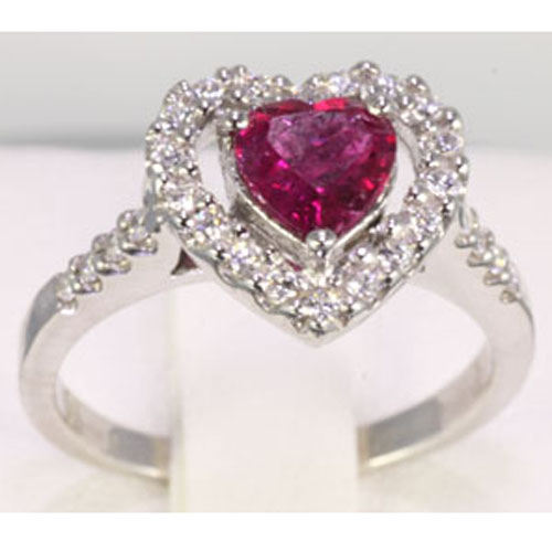Heart Pink Tourmaline Ring