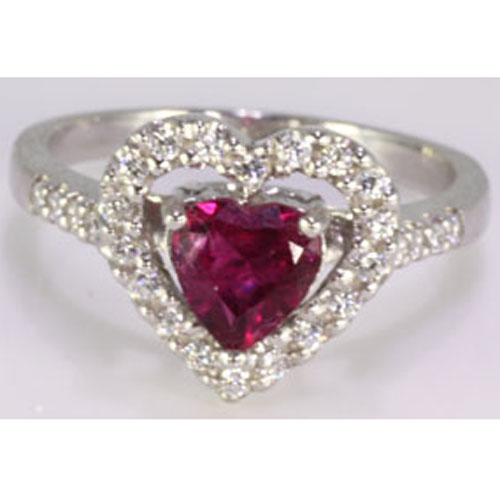 Heart Pink Tourmaline Ring